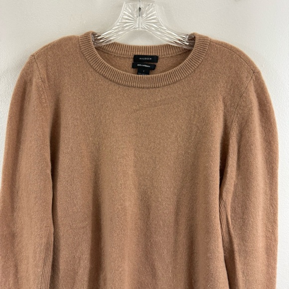 Halogen Cashmere Sweater Womens Size L Beige Long Sleeve Pullover Casual - Picture 3 of 11